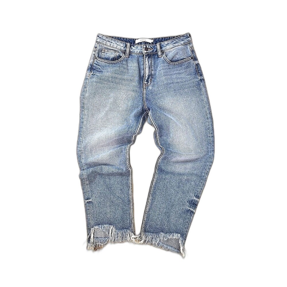 Hidden High Rise Straight Leg Jeans Womens 32 Tracey Distressed Light Wash Denim